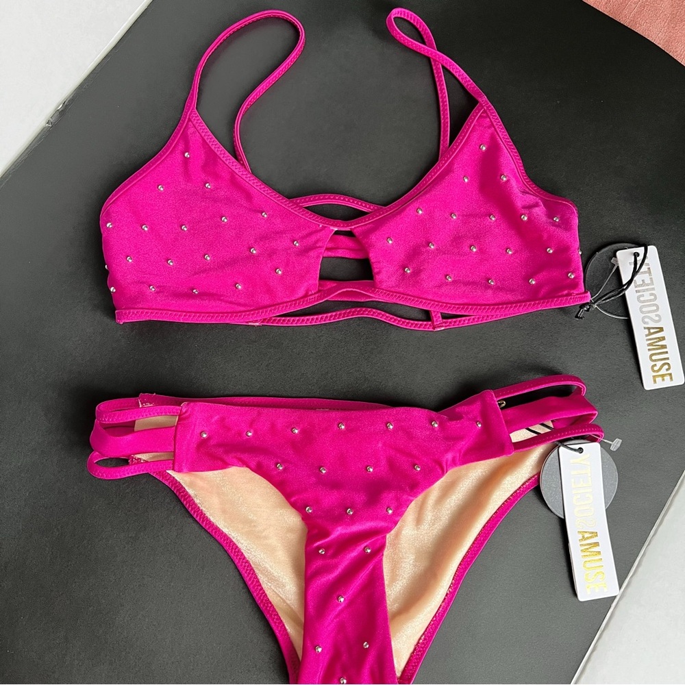 Amuse Society Pink Bikini Set